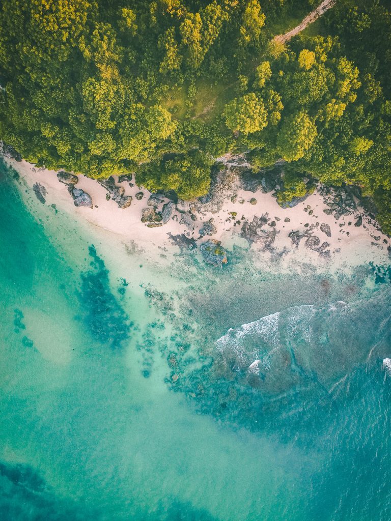 A beautiful scenic beach on Padang Padang Beach in Uluwatu, Bali