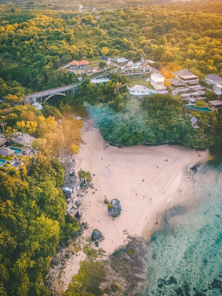 A beautiful scenic beach on Padang Padang Beach in Uluwatu, Bali